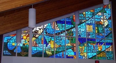 Faceted glass window